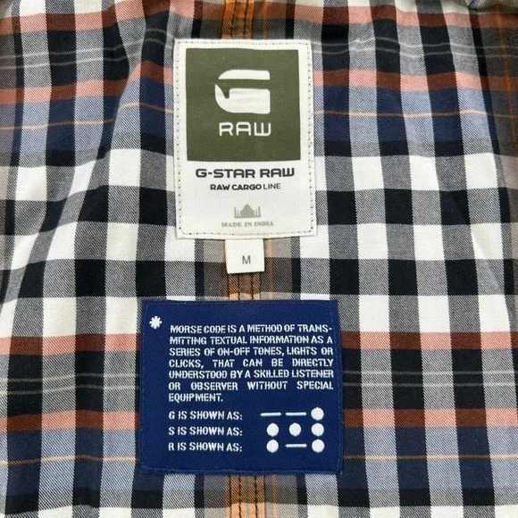 G-Star Raw Aero Phantom Check Plaid Long Sleeve Button Up Shirt Mens Medium - Picture 10 of 16